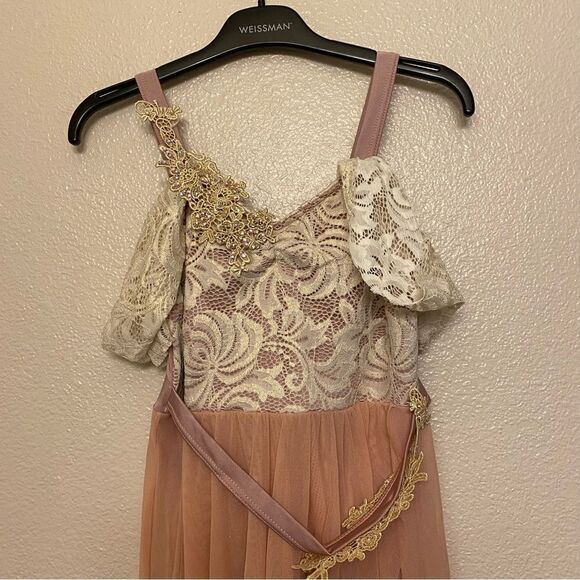 WEISSMAN Dance Costume lyrical blush pink leotard dress I REST 10935 LC child - Picture 2 of 12